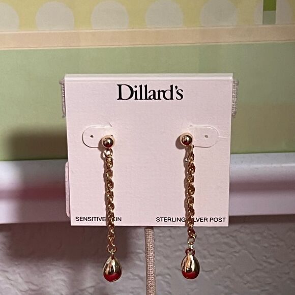 NWT Dillardās Gold Scroll DropāEarrings #JW3 - Picture 1 of 5